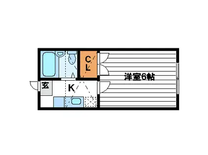 ロフティ中倉IV(1K/2階)の間取り写真