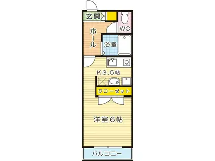 シェリール片野通(ワンルーム/3階)の間取り写真