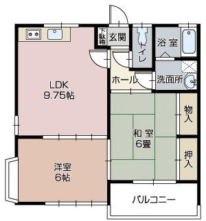 ルブールパレス(2LDK/1階)の間取り写真