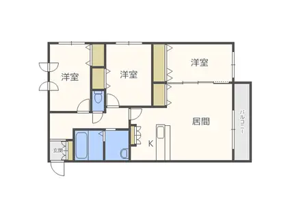 ドゥーディマンシュ(3LDK/3階)の間取り写真