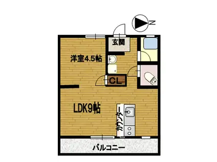 Fメゾン堀田(1LDK/4階)の間取り写真