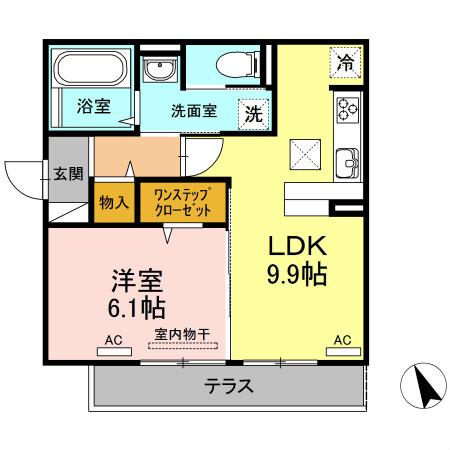 ロイヤルハイム(1LDK/1階)の間取り写真