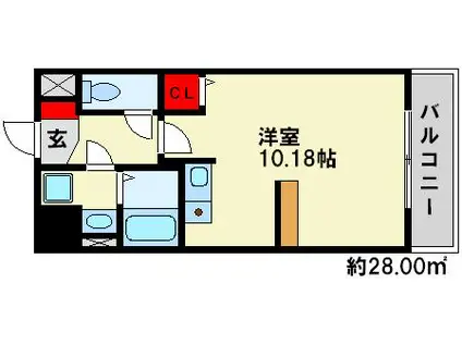 クレアーレ大野城(ワンルーム/5階)の間取り写真