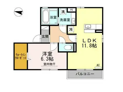 ヒルサイドテラス桜坂III(1LDK/2階)の間取り写真
