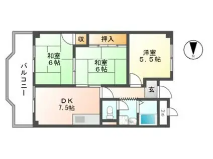 新栄プロパティー軽里(3DK/4階)の間取り写真