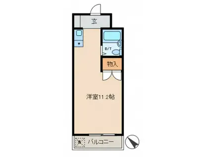 飯田ハイツ第一(1K/3階)の間取り写真