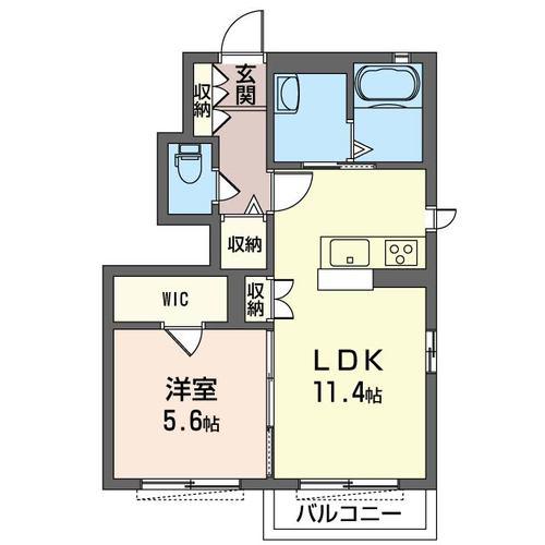シャーメゾン宮前 A(1LDK/1階)の間取り写真