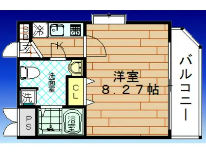 ディナスティ福島II(1K/15階)の間取り写真