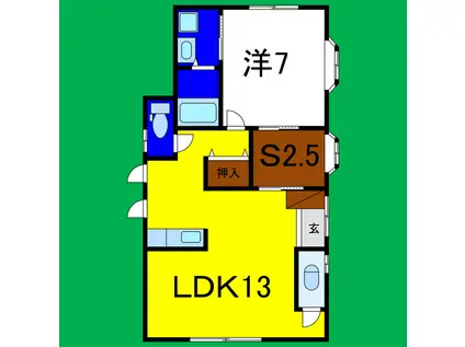 ラバーズハウス川内(1SLDK/1階)の間取り写真