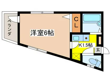 コート狛江(1K/3階)の間取り写真