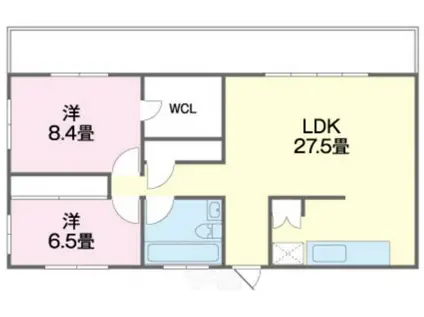 PACIFIC KITAMAE APARTMENT(2LDK/4階)の間取り写真