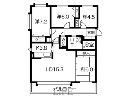 エバ・メゾン本郷通リーヴ・ノール(4LDK/4階)の間取り写真