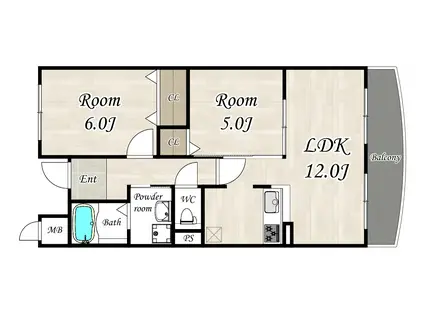 WHITE HIGHTS(2LDK/1階)の間取り写真