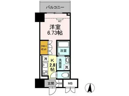 ロイジェントパークス錦糸町(1K/3階)の間取り写真