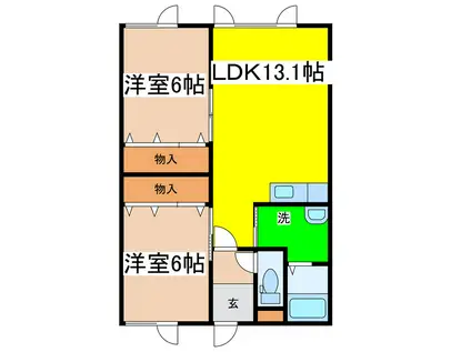 メゾンフローラ(2LDK/2階)の間取り写真