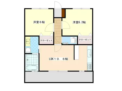 アパートメンツU B(2LDK/2階)の間取り写真