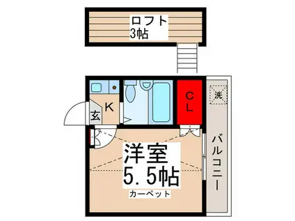 京成本線 京成高砂駅 徒歩4分 2階建 築36年(1K/2階)の間取り写真