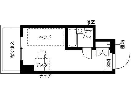 キャンパスヴィレッジ椎名町(ワンルーム/4階)の間取り写真