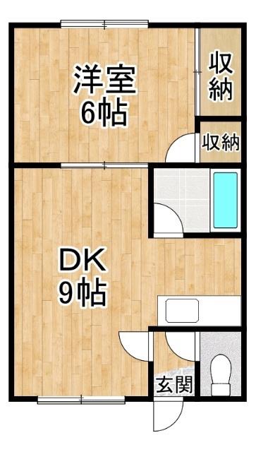 エスレイア西16条(1DK/2階)の間取り写真