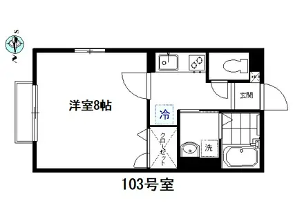 クラスティーナ(1K/1階)の間取り写真