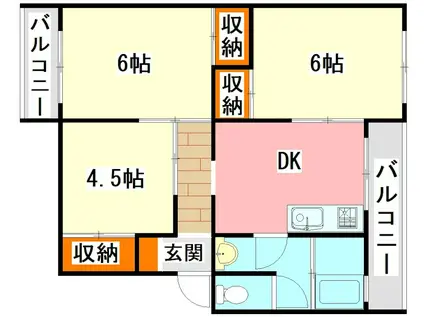 OASIS横田(3DK/3階)の間取り写真