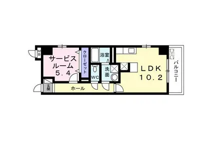 メゾン・ド・ラフレシール(ワンルーム/2階)の間取り写真