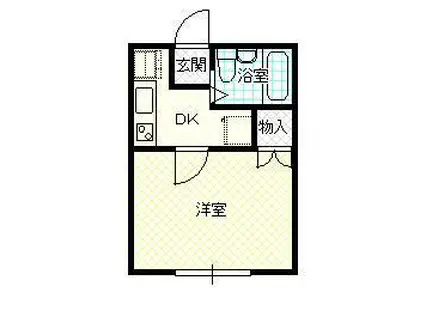 丸美アパート(ワンルーム)の間取り写真