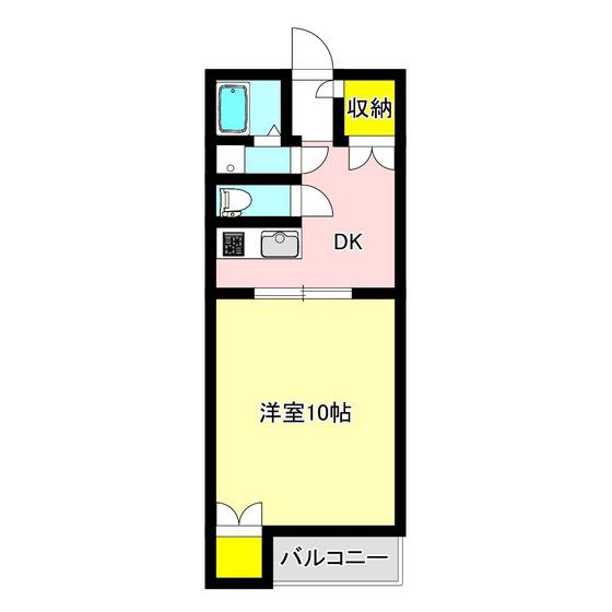 クオリティハイツ北村(1DK/3階)の間取り写真