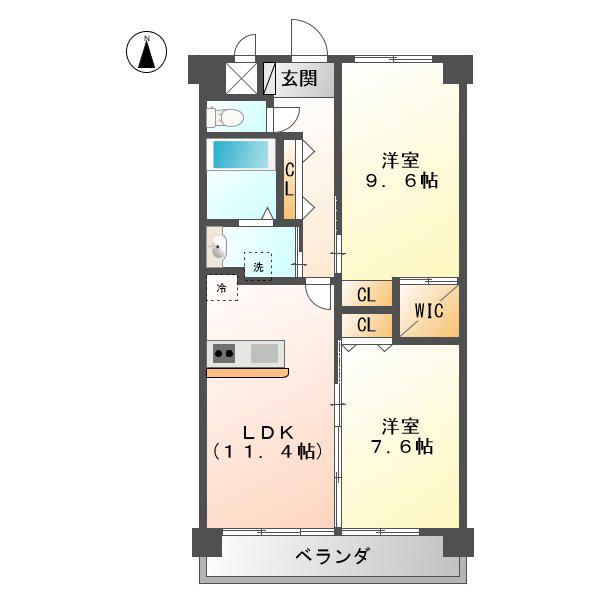 ESPOIR(2LDK/3階)の間取り写真
