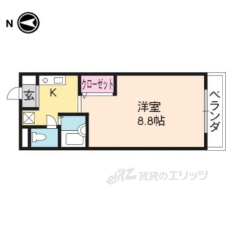 リジェール柳田(1K/2階)の間取り写真