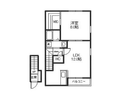 OGハイツ楠(1LDK/2階)の間取り写真