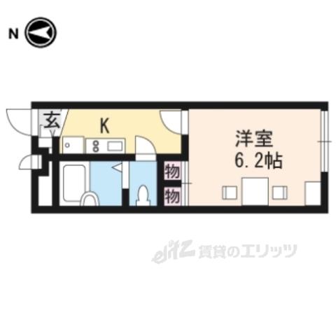 レオパレス MARJORAM(1K/2階)の間取り写真