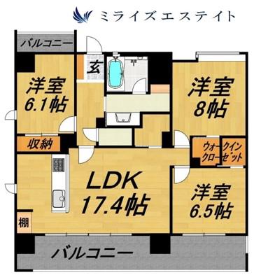 シュライン樹館(3LDK/9階)の間取り写真