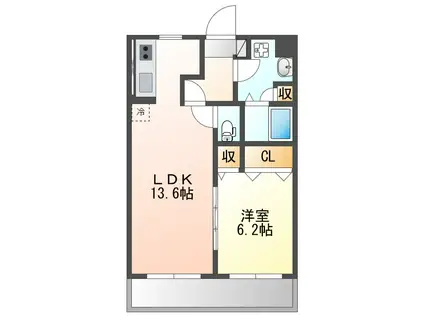 LE CIE (1LDK/3階)の間取り写真