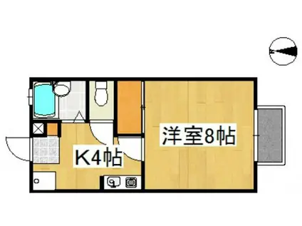 フィオーレ(1K/2階)の間取り写真