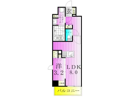 デュオステージ北千住2(1LDK/5階)の間取り写真