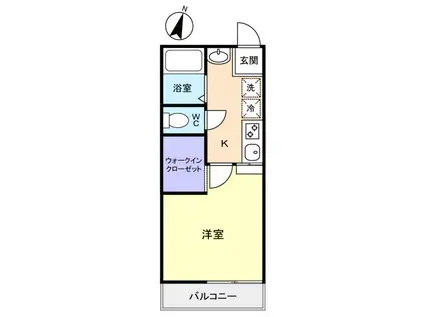 ティアラ緑が丘III(1K/2階)の間取り写真