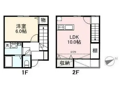 ヴィラ・アンソレイエ高松西(1LDK/1階)の間取り写真