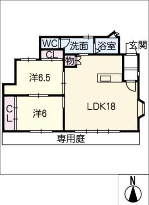 WISTERIA(2LDK/1階)の間取り写真