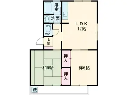 ハイツ明和 B(2LDK/1階)の間取り写真