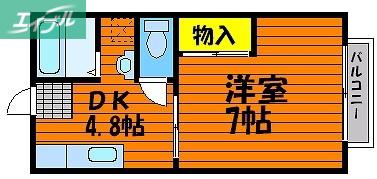 サニーハイツ奥田(1DK/1階)の間取り写真