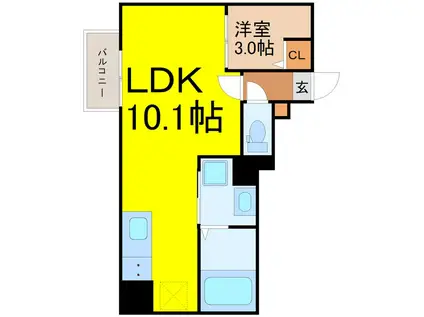 JACK ODAKAVIII(1LDK/1階)の間取り写真