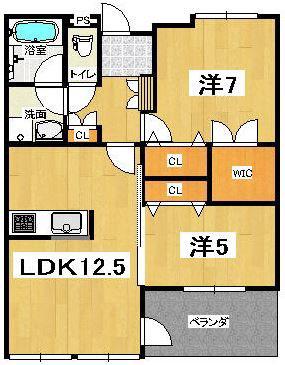 ベルフォート(2LDK/2階)の間取り写真