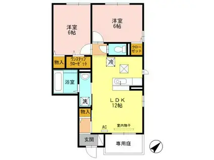 アリウムガーデン(2LDK/1階)の間取り写真