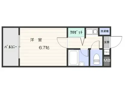 ダイアパレス天文館南402号(1K/4階)の間取り写真
