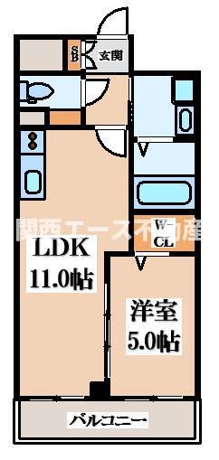 VITA荒本(1LDK/8階)の間取り写真