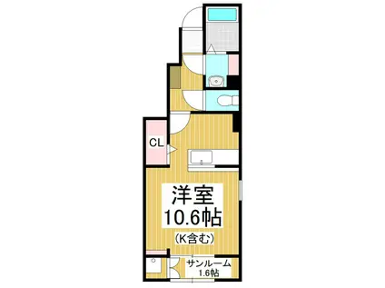 キャトルメゾン(ワンルーム/1階)の間取り写真