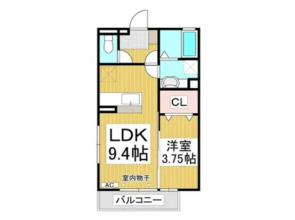 BRICK HOUSE(1LDK/1階)の間取り写真