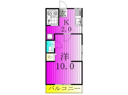 めぞんみやこ(1K/1階)の間取り写真