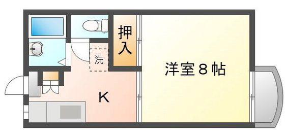 ストリーム津島(1K/2階)の間取り写真